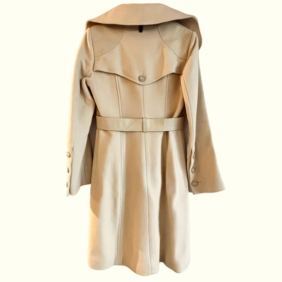 BNWOT MACKAGE WOOL CREAM COAT WITH LEATHER DETAILING - Picture 4 of 16